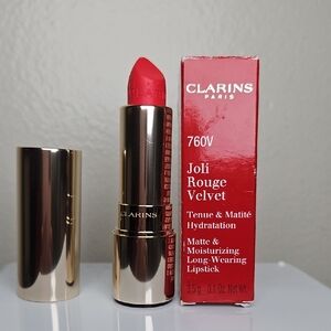 Clarins Paris Joli Rouge Velvet Lipstick In 760V